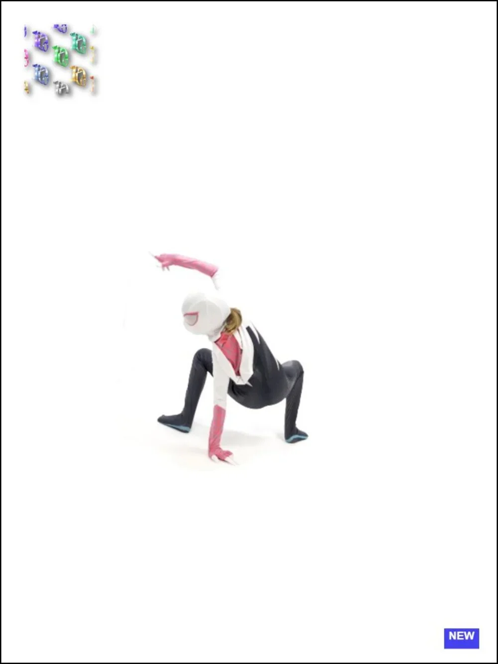 Marvel Spider-Gwen Zentai Costume Hooded Spandex Jumpsuit with Mask Youth